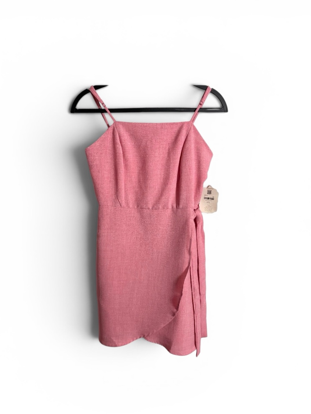 Altar’d State Women’s Pink Wrap Front Adjustable Spaghetti Strap Dress